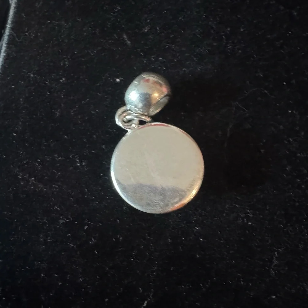 Corelle Broken Plate Silver and Gold Floral Pendant - Picture 2 of 3